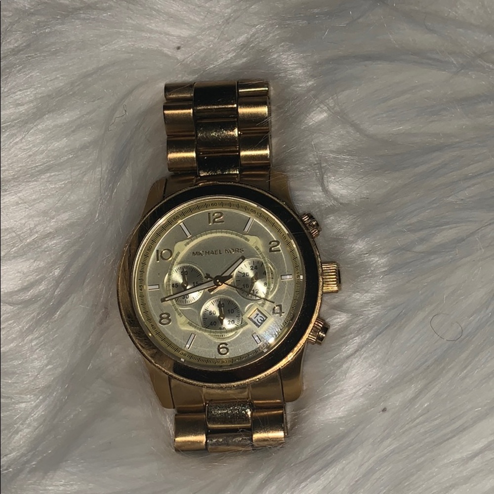 Gold Michael Kors Large Chronograph Watch ✨